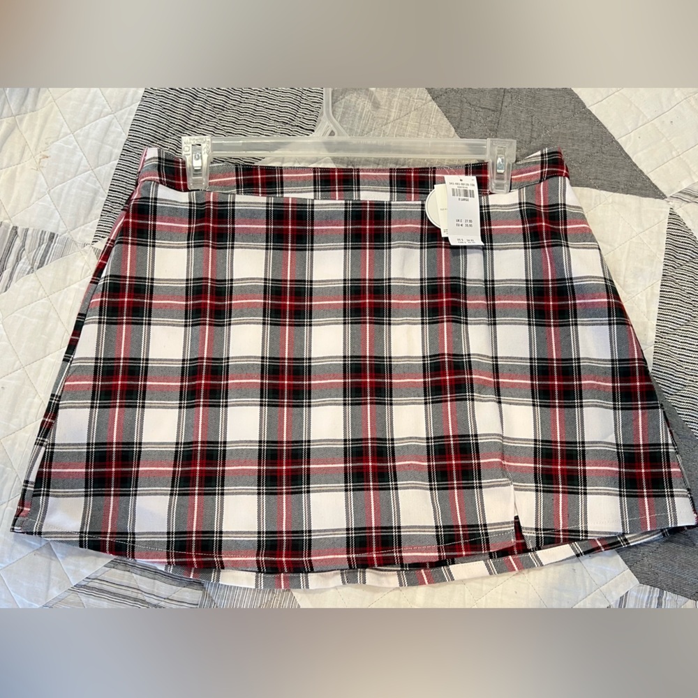 Hollister Ultra High Rise Skirt, Red Plaid, XL, NWT